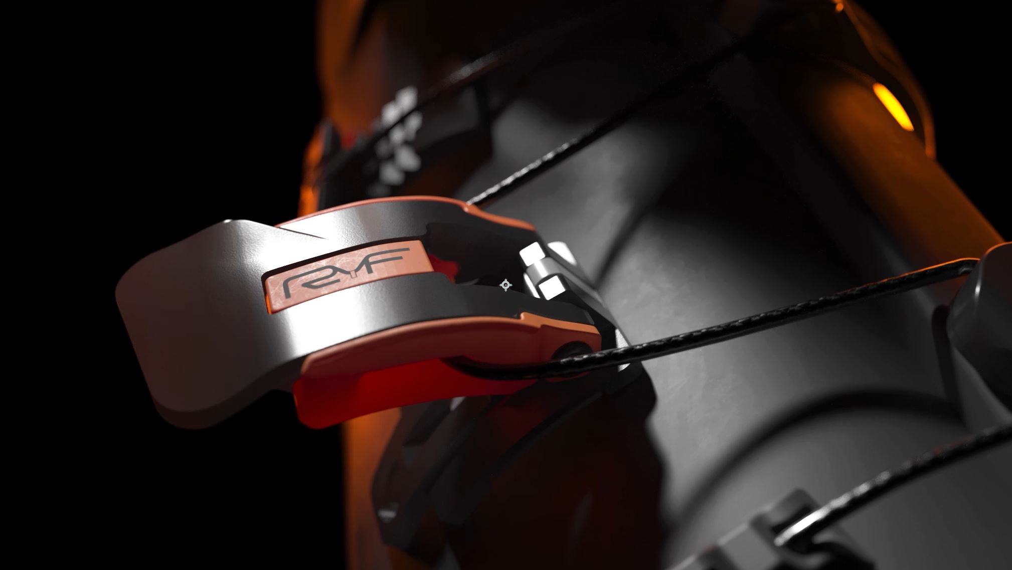 3D ski boot animation demonstrating the functional mechanics of the new buckle technology